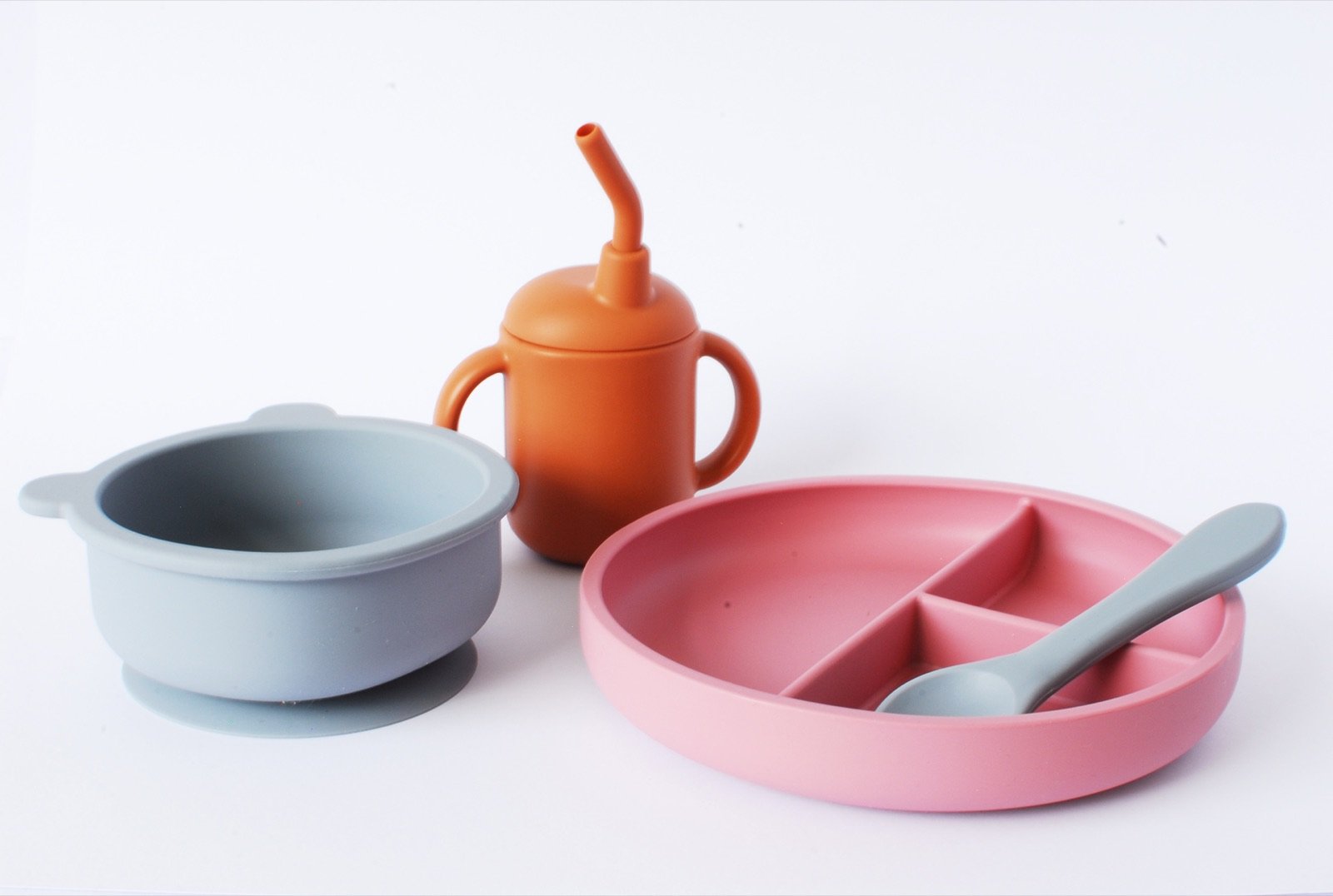 A selection of Mala’s Meals silicone dinnerware