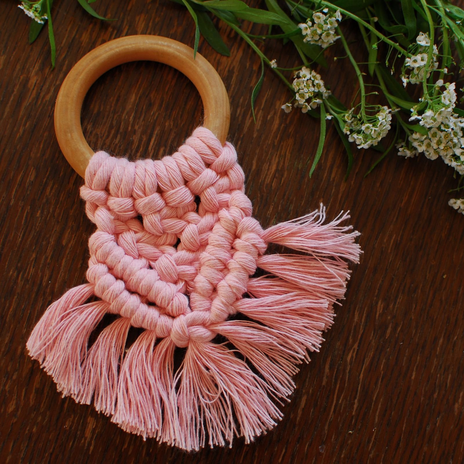 Blush Macrame Teether
