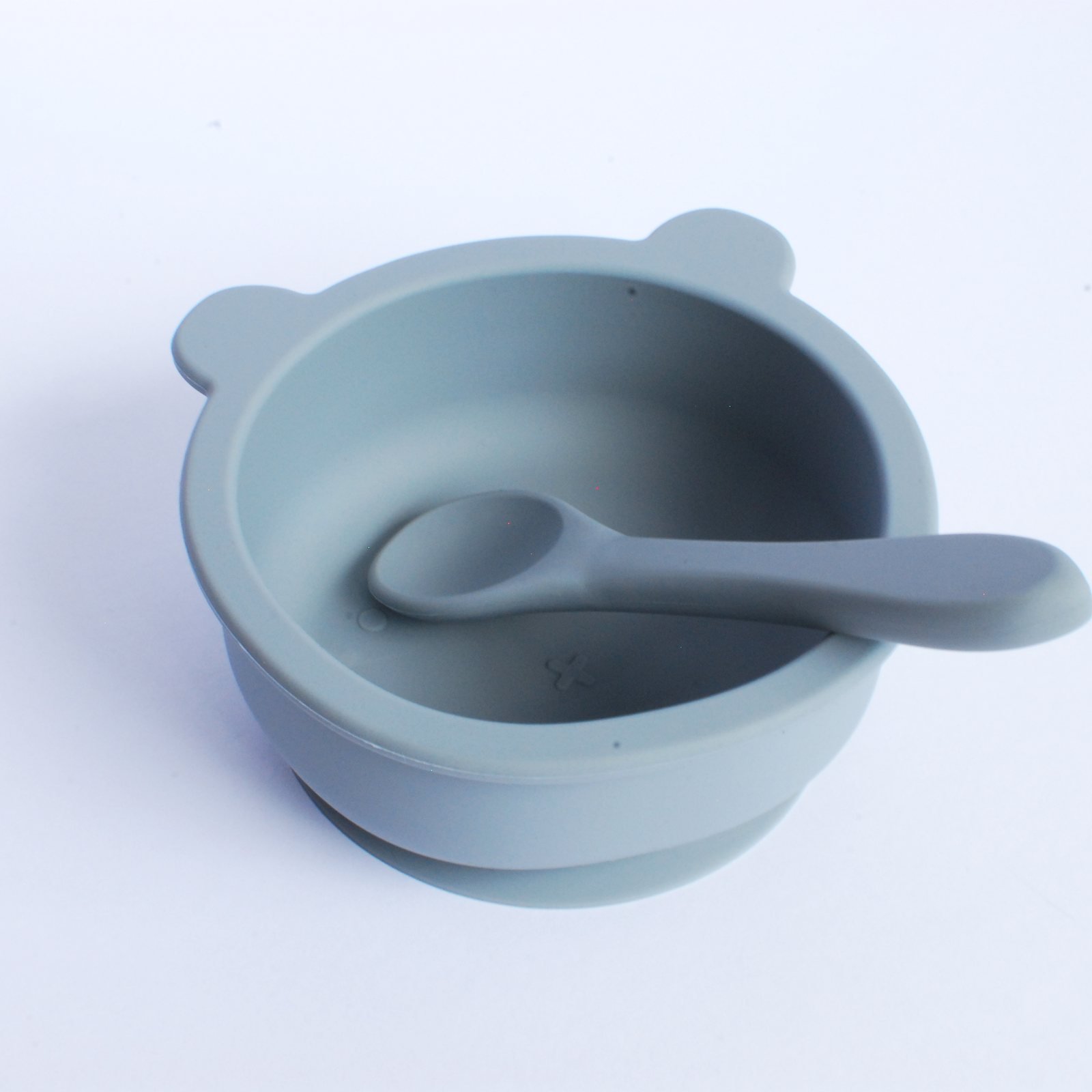 Stormy Blue Bear Bowl with Spoon