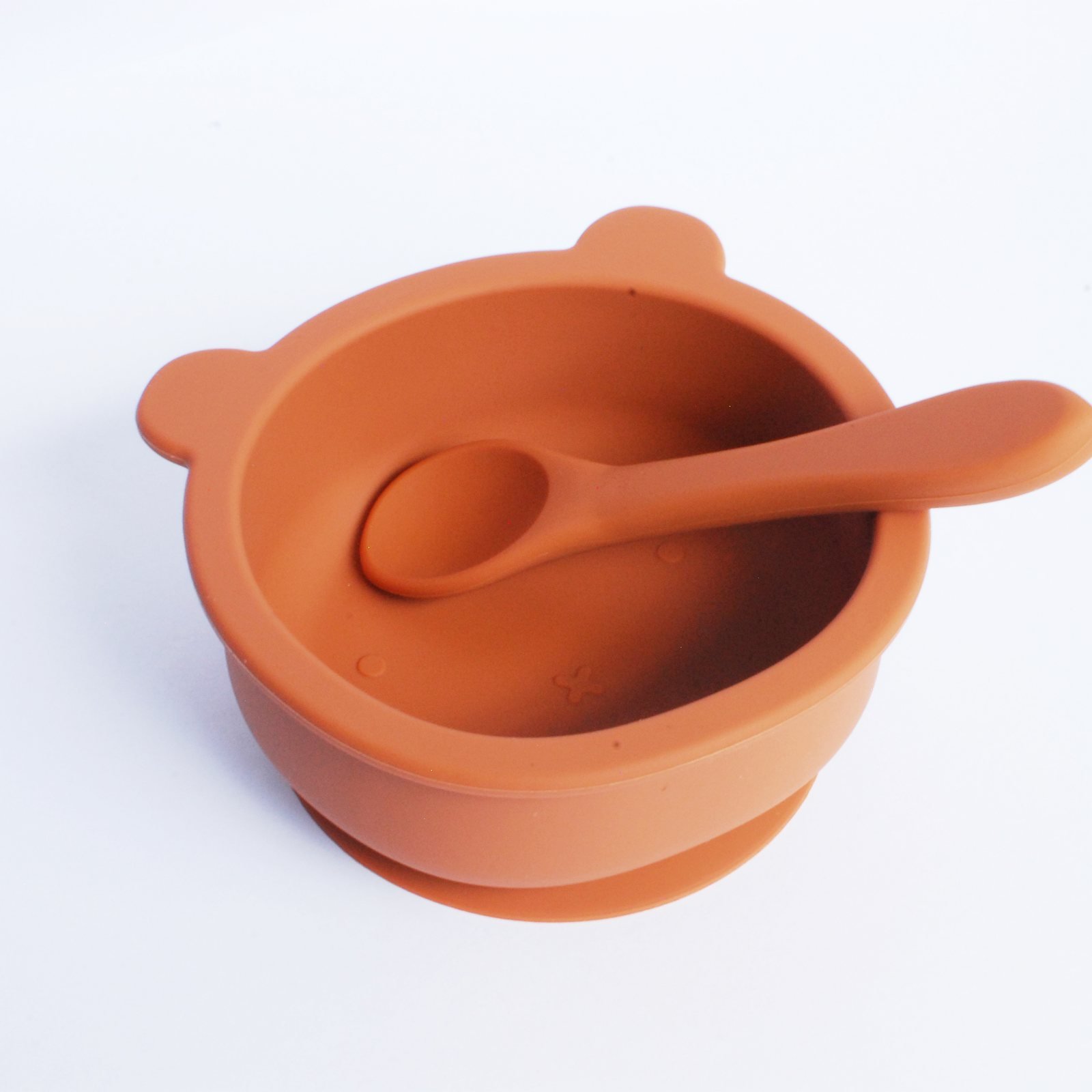 Sienna Orange Bear Bowl with Spoon